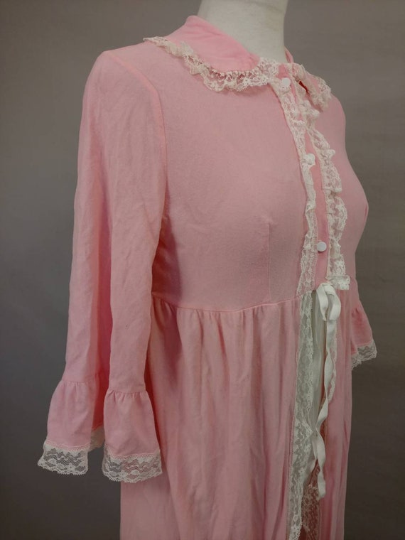 60's Pink Robe Feminine Vintage Sixties Made in U… - image 3