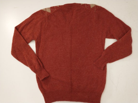 Harlequin Shetland Wool V Neck Pullover Sweater V… - image 5