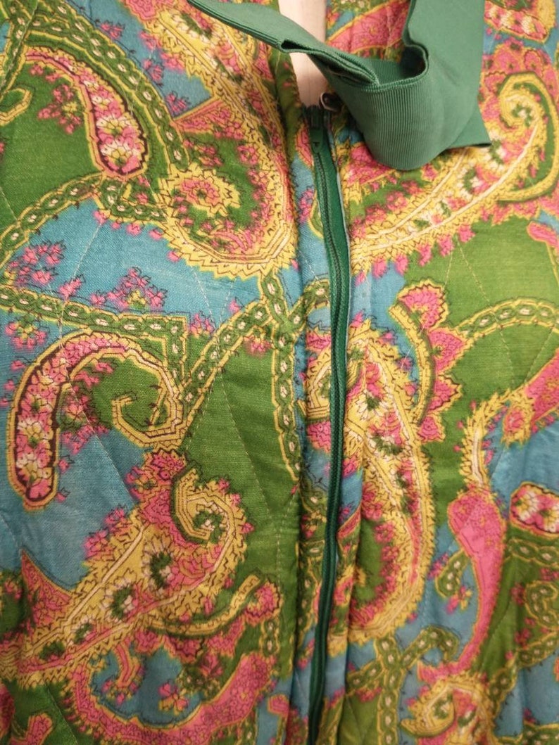 60's Vintage Bright Flower Power Quilted Loungewear Robe - Etsy