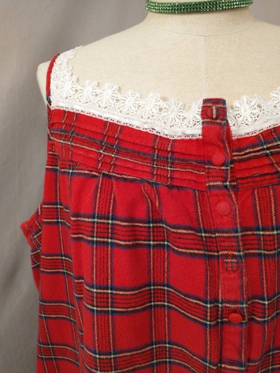 Ireland Lee Valley Soft Cotton Red Plaid Nightgow… - image 5