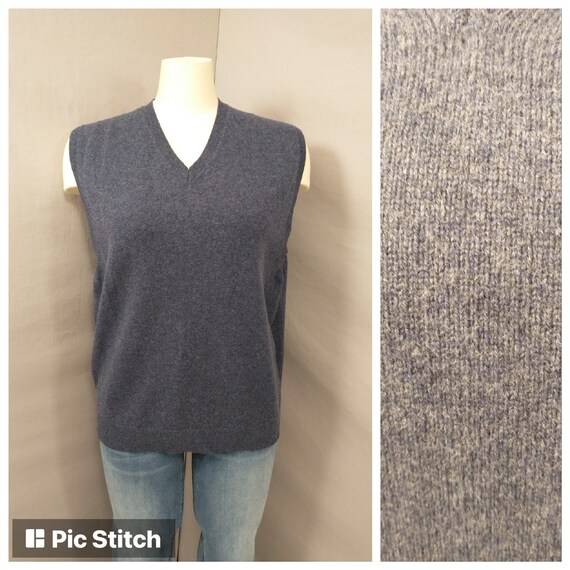 USA Made Brooks Brothers Blue Heather Lambswool Sweater Vest
