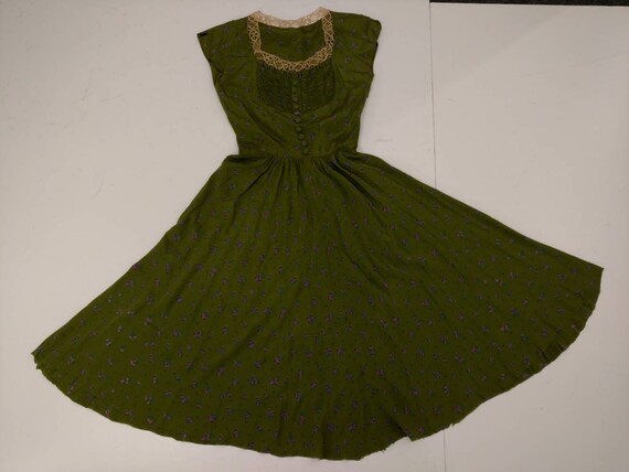 Vintage Forties Silk Dress 1940's Authentic Perio… - image 9