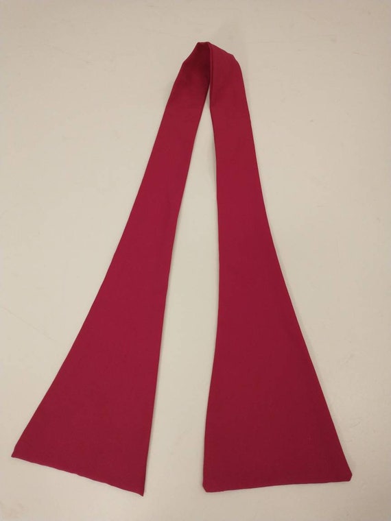 Vintage 80's Dark Pink Blouse Long Puff Sleeve Bu… - image 9