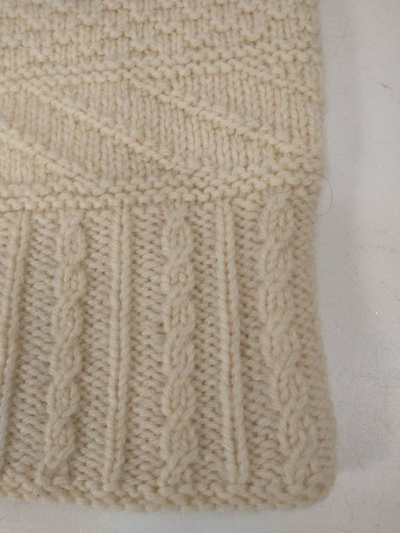 Aran Wool Hand Knit Sweater Vest Vintage 90's Nat… - image 6