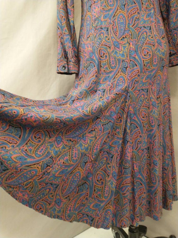 80's Does 40's Feminine Paisley Print Vintage Dre… - image 7