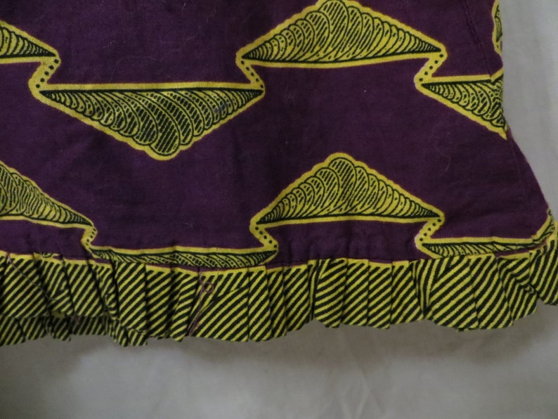 African Cotton Wax Print Mermaid Skirt Purple Gold Bright Colors Akosombo Textiles Ghana Ethnic Cultural Modern Shape Traditional Fabric
