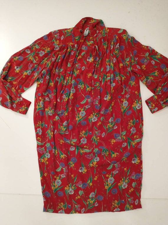 Ungaro Paris Silk Floral Vintage 80's Dress Flowe… - image 9