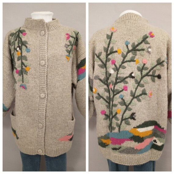 Vintage 80's Dobrila Cardigan Authentic Sirogojno… - image 1