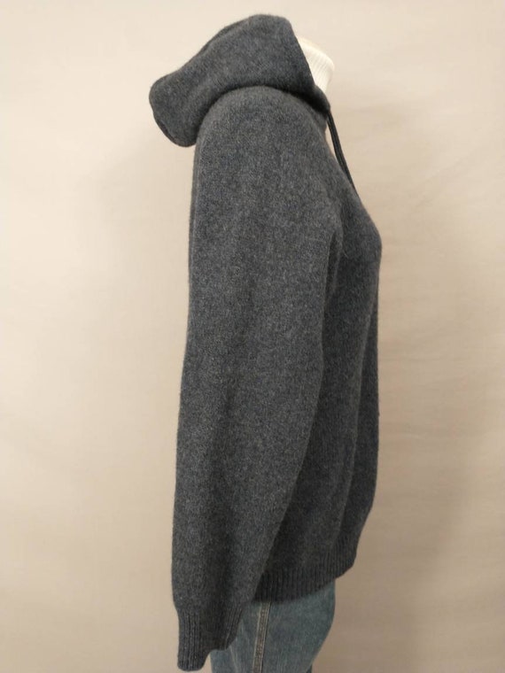 Hoodie Knit Sweater Blue Gray Heather Vintage J C… - image 3