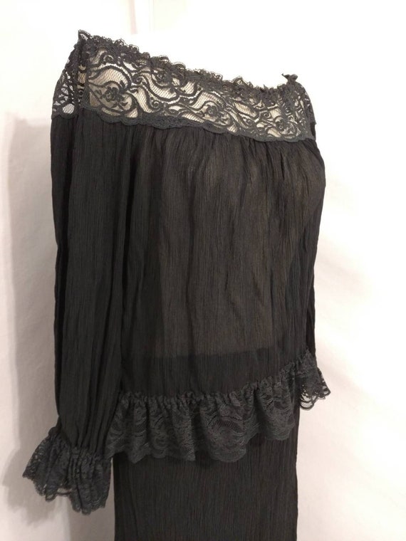 Black Lace Skirt Set for Gypsy or Witch Costume o… - image 3