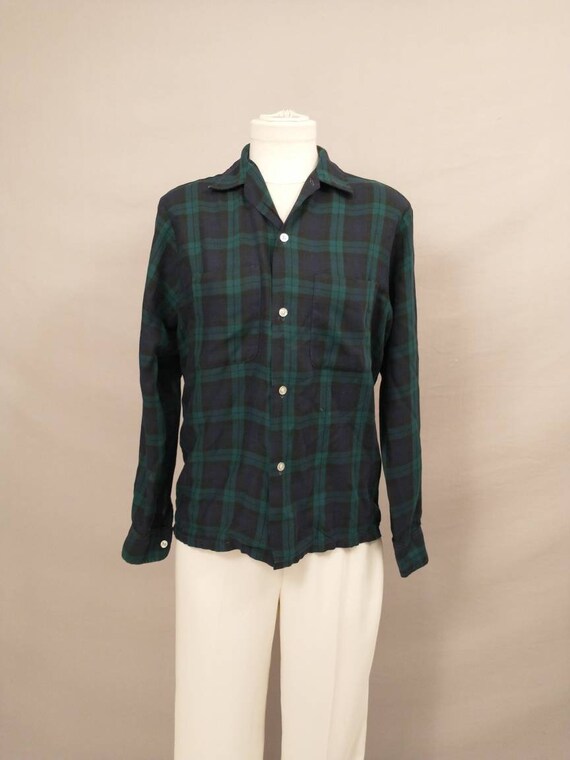 Early USA made Vintage L L Bean 60's Plaid Cotton