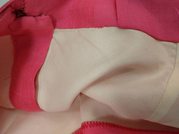 60's Vintage Hot Pink Silk Pants Tapered Leg Oleg… - image 9
