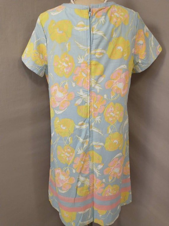 Pastel Floral Sheath Dress Summer Sundress Shift … - image 5