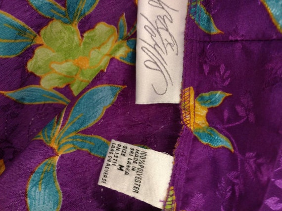 Purple Floral Robe Vintage Lord & Taylor Long Tra… - image 7