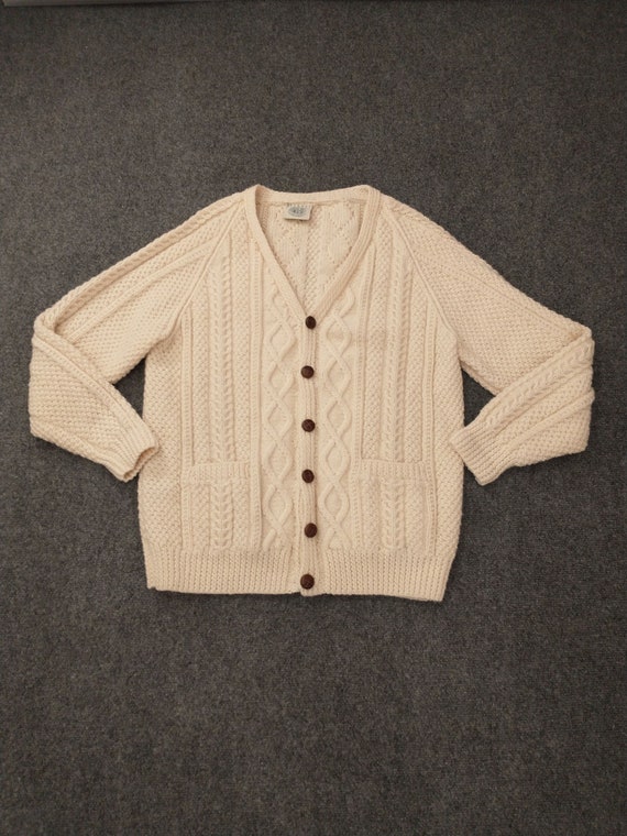 Fisherman Sweater Aran Cable Knit Cardigan by Blar
