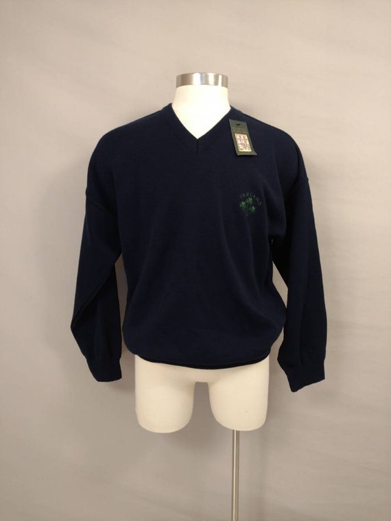 Irish Pullover Sweater Embroidered Shamrocks Made… - image 1
