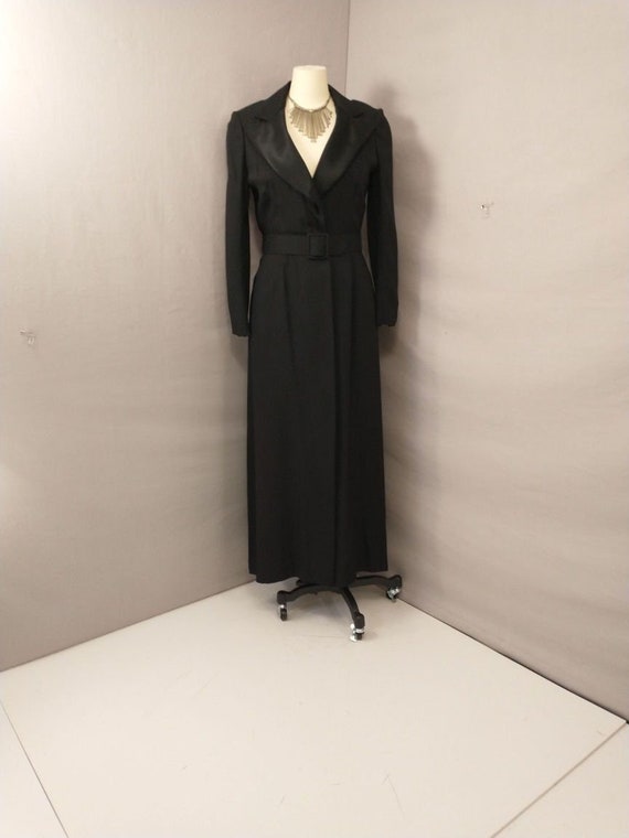 Estevez Tuxedo Dress Vintage 80s Designer Maxi Cla