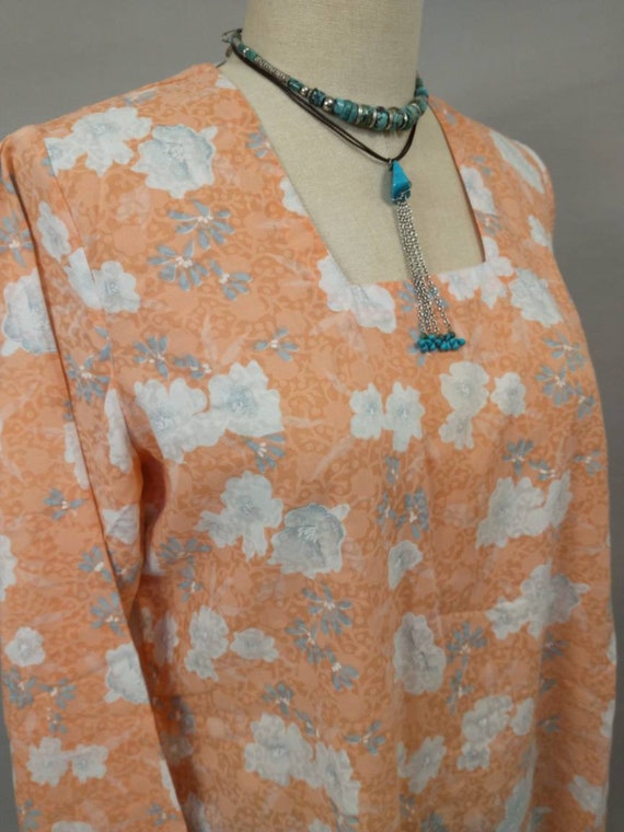 Ruhani Pastel Floral Vintage Indian Blouse Classy… - image 4