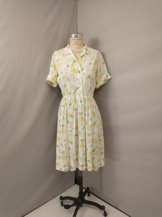 50's Floral Day Dress Vintage Fifties Classic Peri
