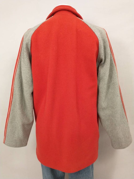 Vintage Red & Gray Wool Varsity Jacket Coat Ameri… - image 5