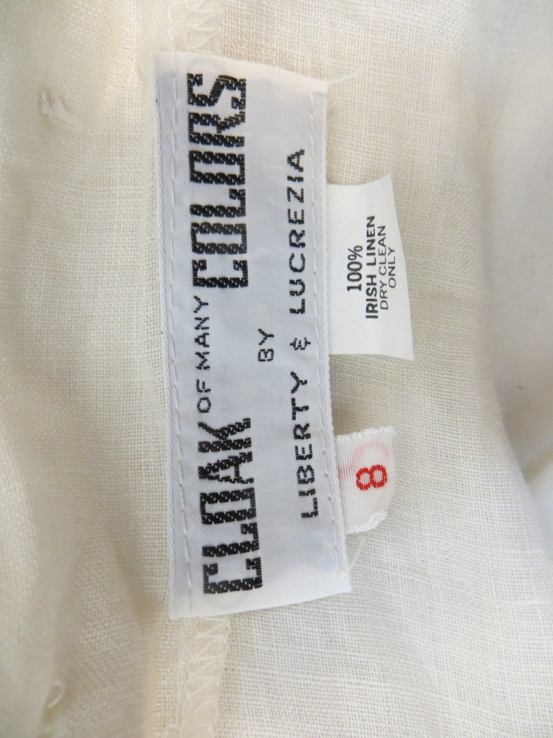 Ivory Vintage Feminine Linen /& Lace Authentic 70/'s Cream Blouse Shirt Sm 8 Long Sleeve Gorgeous