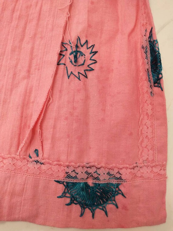 70's Hippie Maxi Skirt Hot Pink Embroidered Handm… - image 10