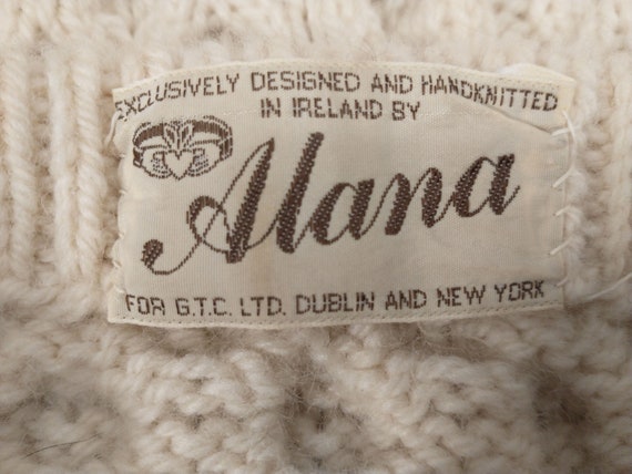Alana Hand Knit Irish Vintage 90s Sweater Traditi… - image 5