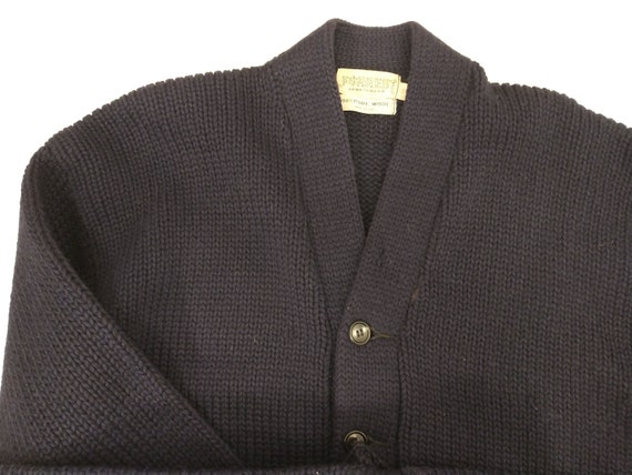 Early Varsity Cardigan Sweater Thick Wool Navy Bl… - image 10