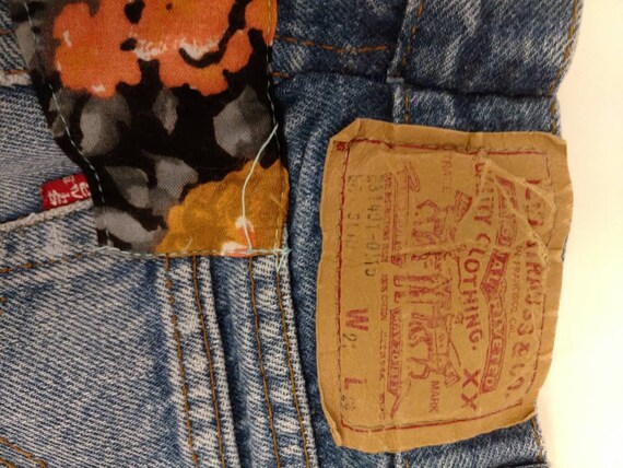 Girls Vintage Jeans Floral Applique 90's does 60'… - image 3