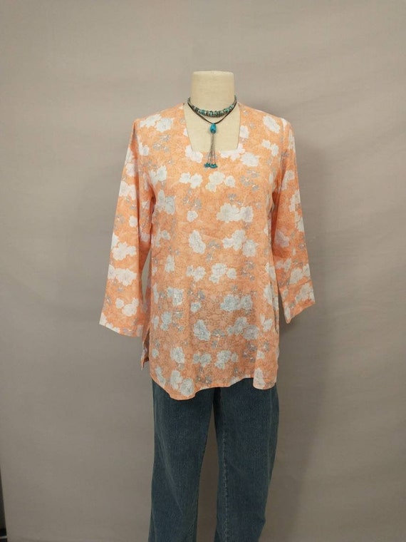 Ruhani Pastel Floral Vintage Indian Blouse Classy… - image 1