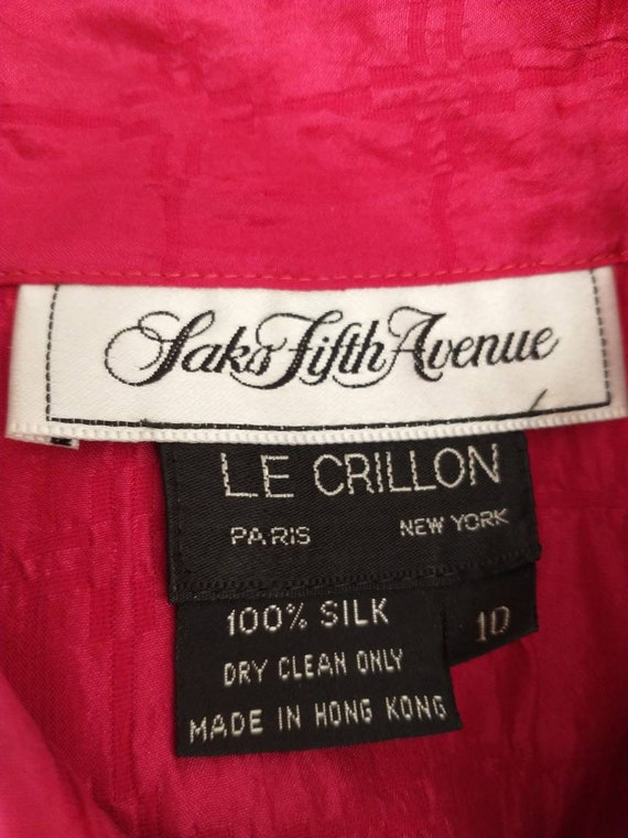 Deadstock 90's Hot Pink Silk Dress Vintage Nineti… - image 8