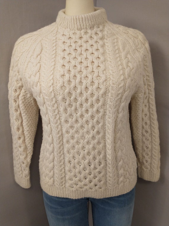 Alana Hand Knit Irish Vintage 90s Sweater Traditi… - image 2