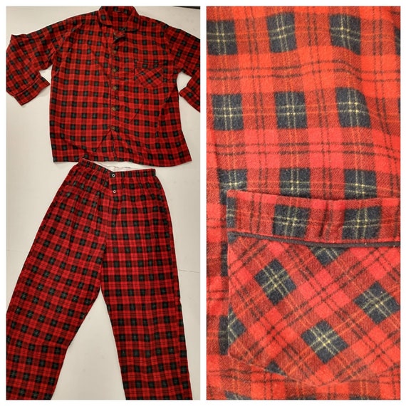 Plaid Cotton Pajama's Vintage 80's 90's Comfortable Traditional