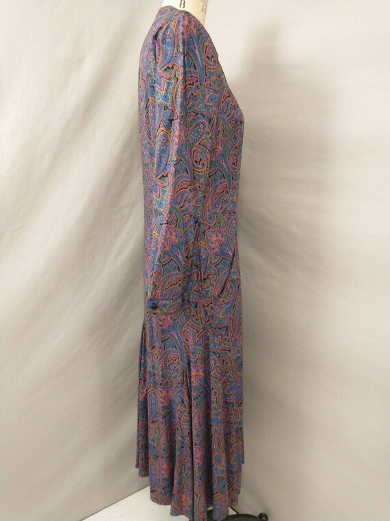 80's Does 40's Feminine Paisley Print Vintage Dre… - image 4