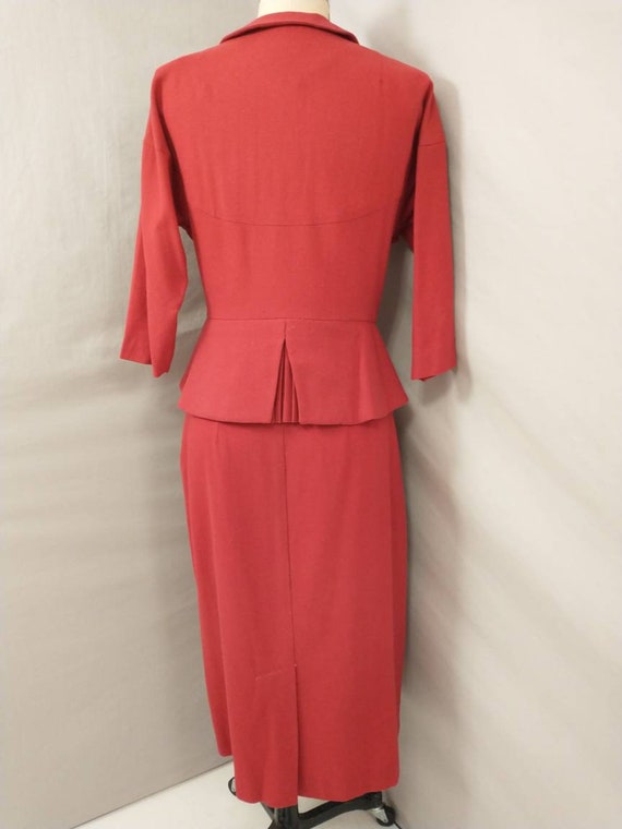 40's Women's Suit Dark Rose Pink Skirt & Jacket S… - image 5