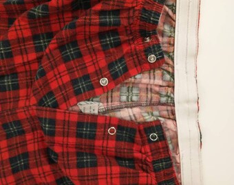 Plaid Cotton Pajama's Vintage 80's 90's Comfortable Traditional Menswear  Style Washable Men's Sleepwear P J's Red Soft Flannel 