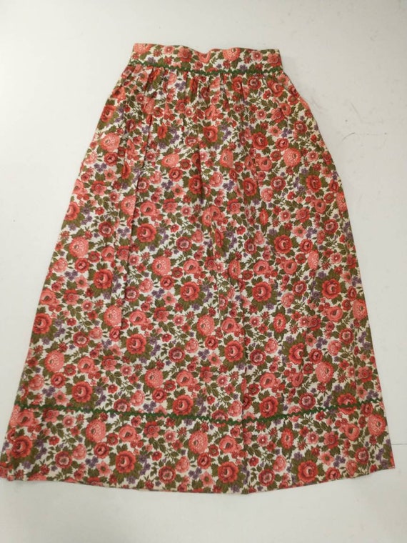 Seventies Floral Print Maxi Skirt Handmade Bright… - image 5