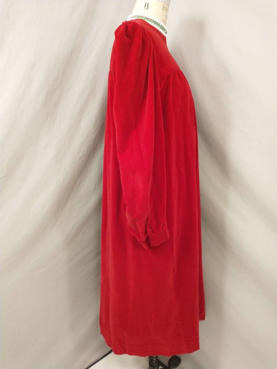 Red Velvet Vintage 80's Dress One of a Kind Handm… - image 4