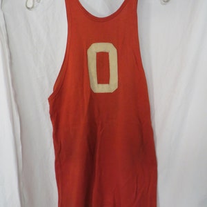 1930's Basketball Antique Athletic Uniform Tank and Shorts Men's Boys Vintage 30's 40's Red & White Legion Post 79 Thirties Sports image 5