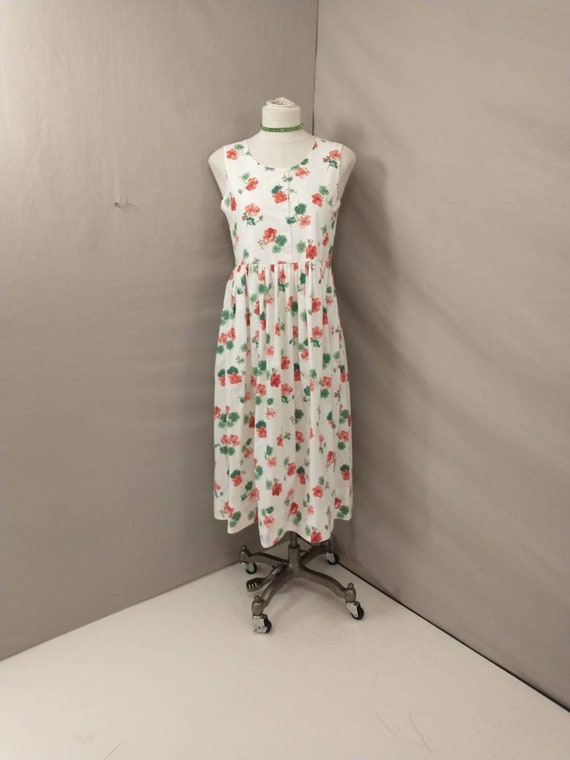 Feminine  Floral Dress Vintage 80's Feminine Sleev