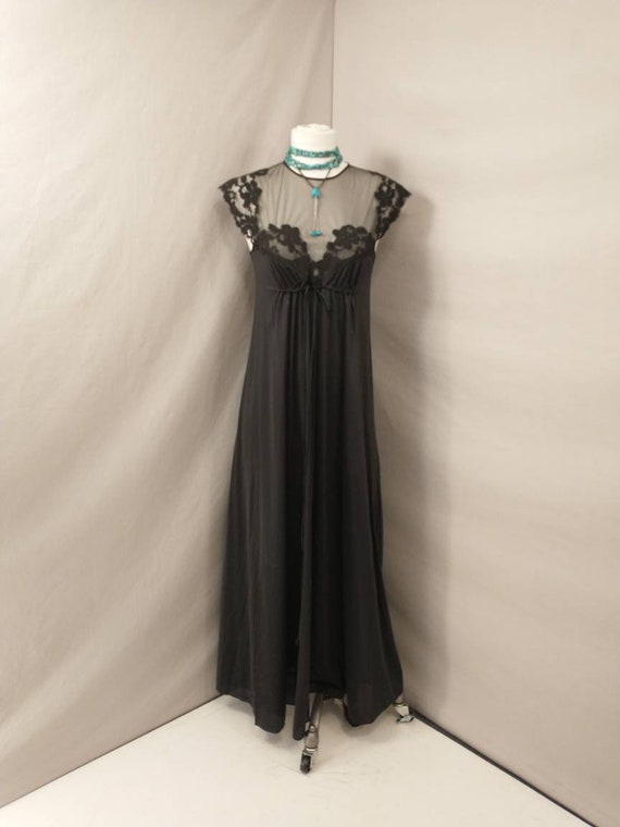 Elegant Sexy Black Negligee Vintage 80 s Sexy Floor Length