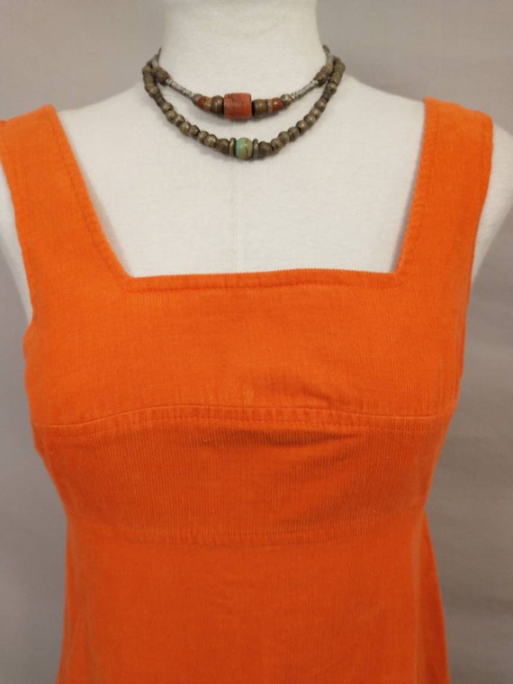 Exceptional Orange Cotton Corduroy Maxi Dress Vin… - image 6