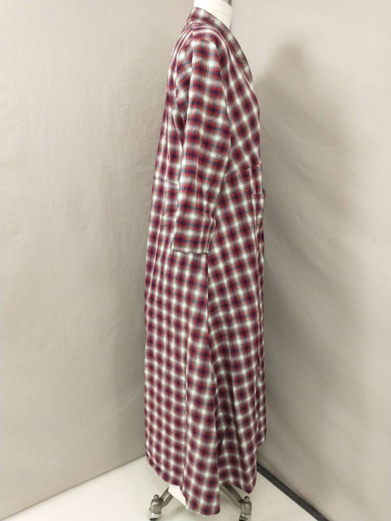 Red Plaid Handmade Wrap Robe Unusual Style Vintag… - image 5
