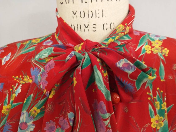 Ungaro Paris Silk Floral Vintage 80's Dress Flowe… - image 7