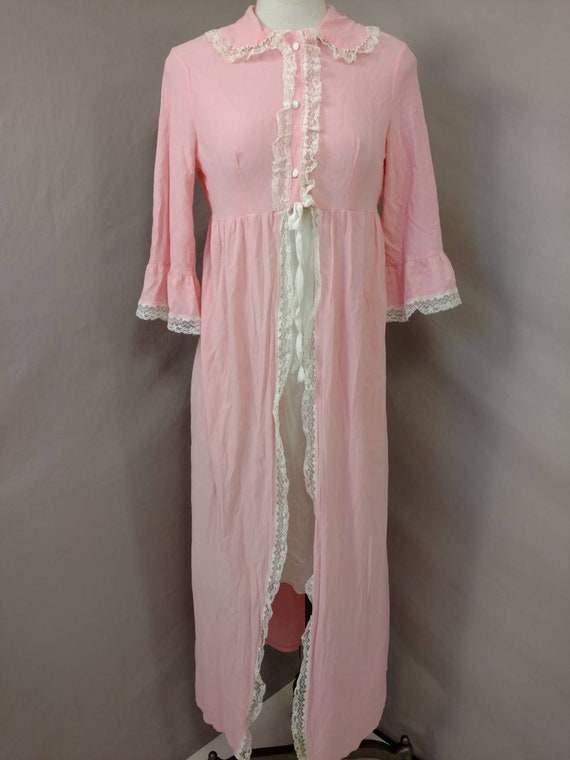 60's Pink Robe Feminine Vintage Sixties Made in U… - image 2