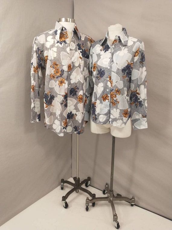 His and Hers Mod 70's Vintage Button Down Shirts … - image 7