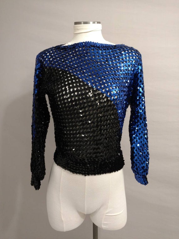 Bright Sequin Top Vintage Dancewear Dance Costume… - image 1