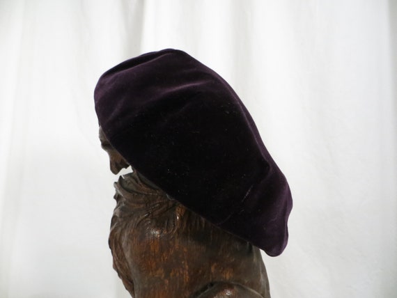 Purple Velvet Cap Vintage 50's by Suzy Use as Fas… - image 2