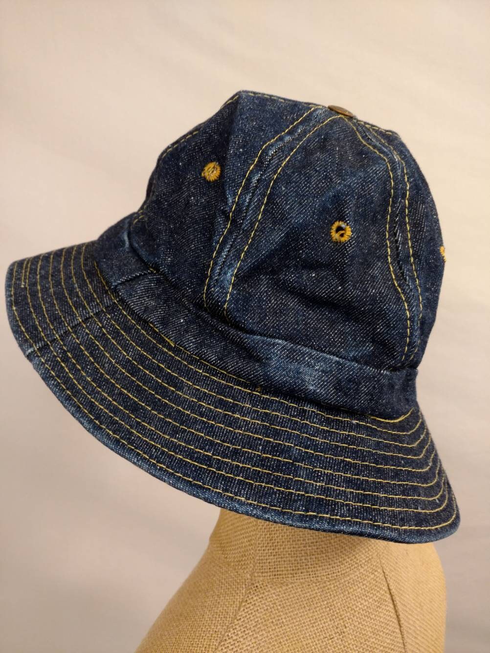 Levi's Denim Bucket Brim Hat Vintage 70's Cotton Etsy