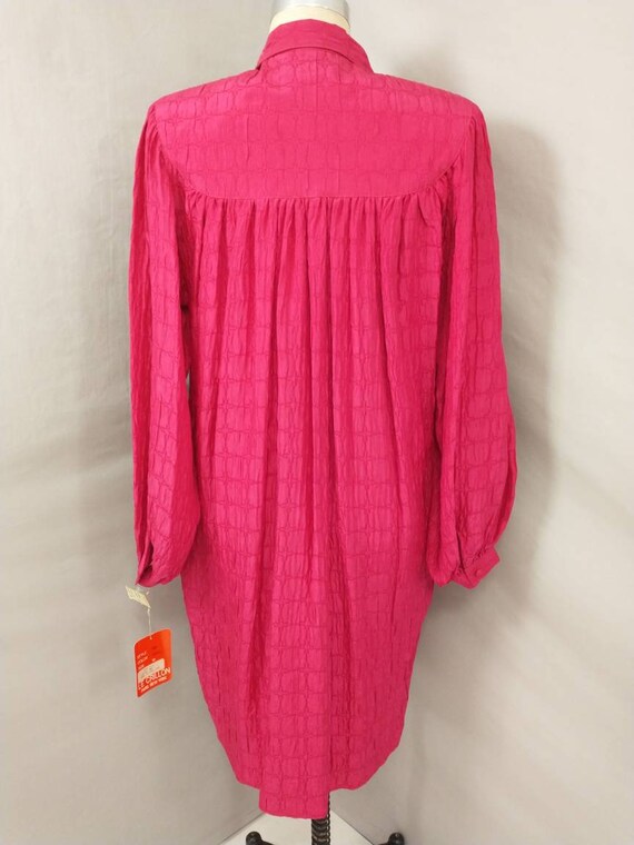 Deadstock 90's Hot Pink Silk Dress Vintage Nineti… - image 5